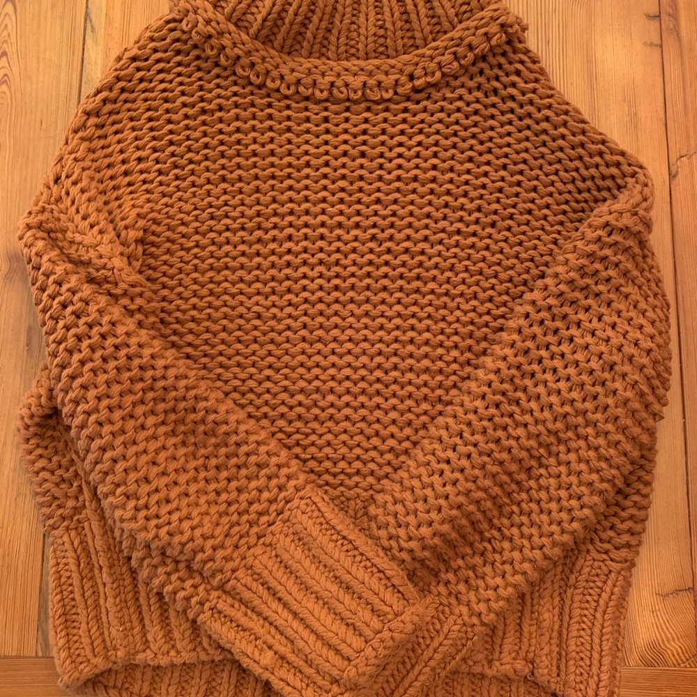 Free People rust crop sweater XS